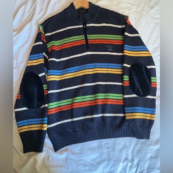 Paul & Shark Navy Striped Zip-Up Sweater - Picture 7 of 10